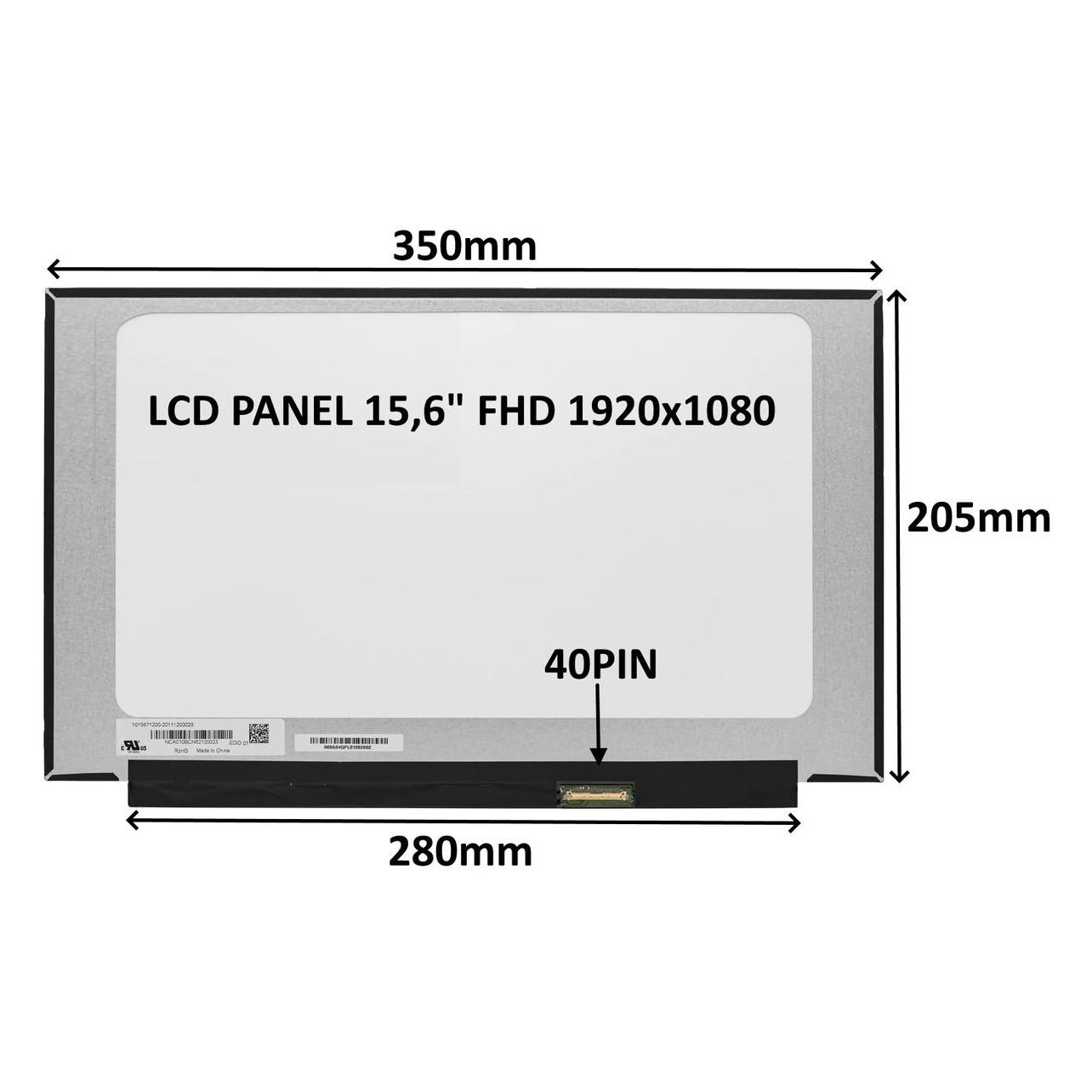 SIL LCD PANEL 15,6" FHD 0PIN MATNÃ IPS / BEZ ÚCHYTÅ (77030550)