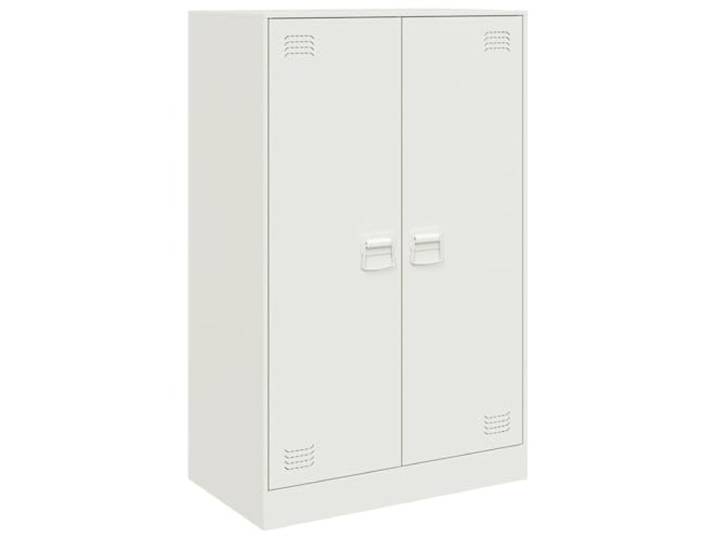 HGFDVCMR Sideboard Weiß 67x39x107 cm Metall Schrank mit 2 Türen Stabiler Kaltwalzstahl-Kommodenschrank mit 6 Fächern für Wohnzimmer und Büro. Bietet bis zu 90 kg Tragkraft.