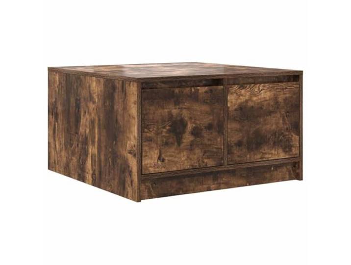 GHVBNMF Couchtisch mit 4 Schubladen Räuchereiche 70,5x70x40 cm Vier geräumige Auszüge schaffen Ordnung im Wohnzimmer oder Büro. Robustes Holzwerkstoff-Design in eleganter Holzoptik.