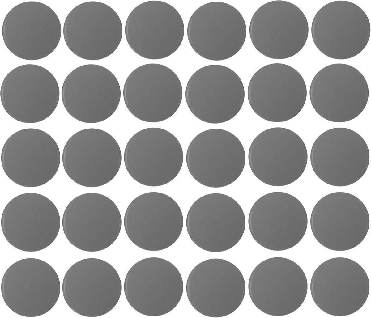 30x Zelfklevende Schroefdoppen - Grijs - Diameter: 20 mm - Voor Meubels & Interieur