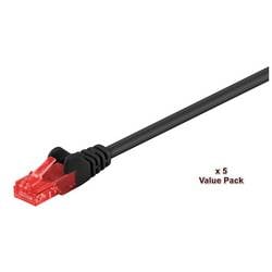 MicroConnect V-UTP615SVP RJ45 Patchkabel 15 m Schwarz 5 St.