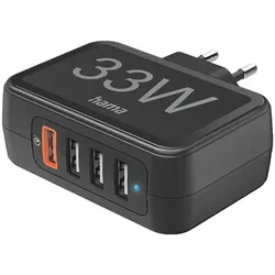 Hama Schnellladegerät 4x USB-A mit Quick Charge schwarz
