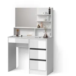 SCHMINKTISCH Imola, Weiß, 90 cm mit Spiegelregal