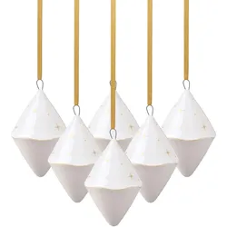 ORNAMENTE DOPPELKEGEL Winter Glow beige 6er Set