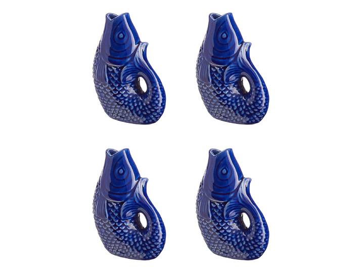 Mini-Vase KOI 4er-Set 9 x 12 x 6cm Blau/Blau