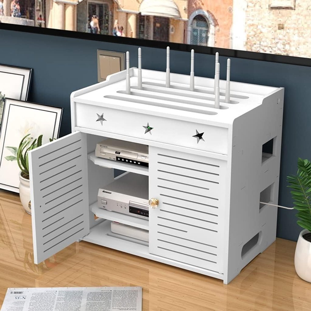 Multifunctioneel Zwevend Opbergrek voor Router en WiFi Modem