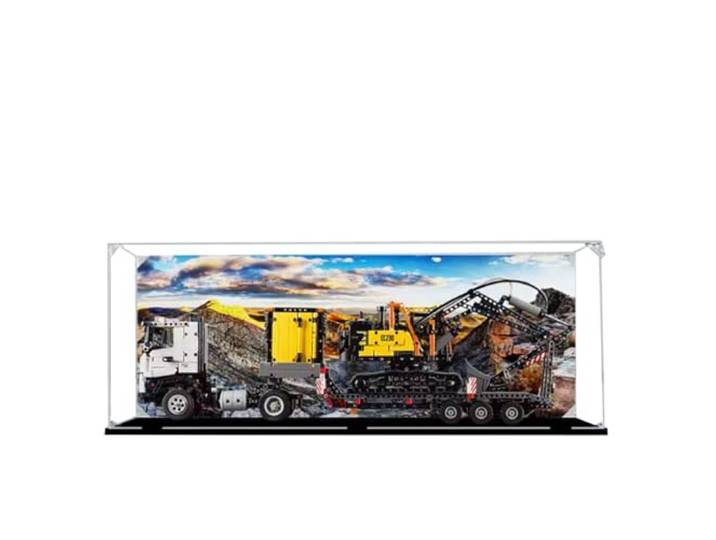 DANRUN Acryl Vitrine Box Kompatibel mit Lego 42175 LKW und Bagger Modell, Schutz, Staubdicht, Transparent, Kompatibel mit Lego (nur Vitrine)
