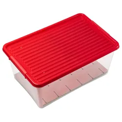 Box mit Deckel Xmas Rot/Transparent für 43 Kugeln