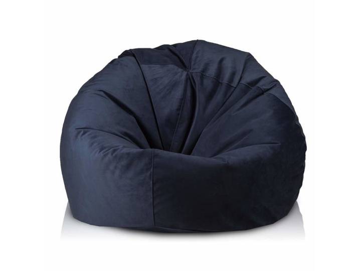 Pouf Fauteuil Sac Déhoussable Microfibre Anti-Taches Rembourré Intérieur Extérieur Bleu Nuit A41 L
