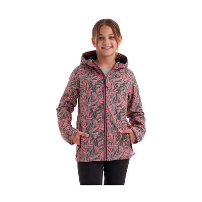 Softshelljacke KILLTEC "Mädchen Softshelljacke Print", Mädchen, Gr. 128, grün (moosgrün), Oberseite: 100% Polyester.Rückseite: 100% Polyester.Futter: 100% Polyester, Jacken Softshelljacke, Wasserdicht, windabweisend, atmungsaktiv, modischer Print