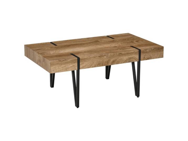 Table basse vintage ALRIC bois de bastaing
