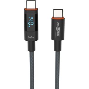 Ansmann Ladekabel 1700-0171, anthrazit, 2m, USB-C auf USB-C, 140W Schnellladekabel