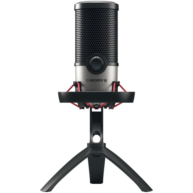 Cherry Streaming UM 6.0 ADVANCED Microphone black/silver USB-Mikrofon für Streaming und Office mit Shock Mo