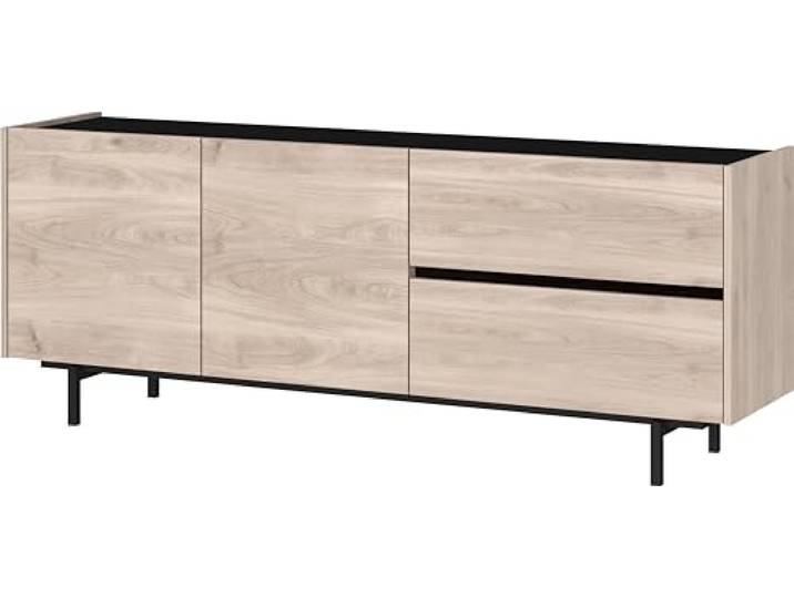 Germania Lowboard 1056-627 GW-Cantoria, in Eiche/Schwarz, mit Zwei Schubladen und Zwei Türen, 162 x 63 x 40 cm (BxHxT)