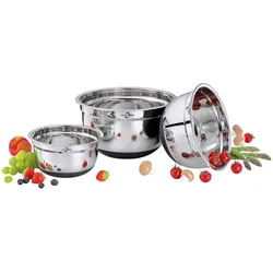 Küchenprofi Rührschüssel rutschfester Boden, 24 cm, Schüssel + Schale, Silber