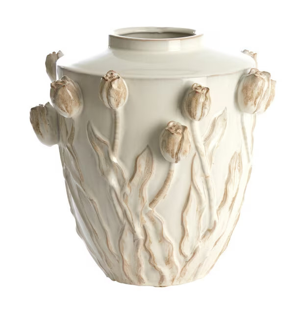 Light & Living Vaas Juana Keramiek, Crème, Rond, Hoogte: 36 cm