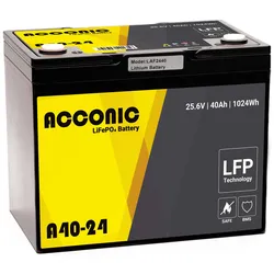 Acconic A40-24 LiFePO4 24V Lithium Versorgungsbatterie 40Ah
