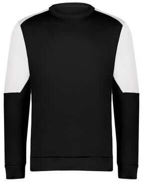 Holloway 223525 Men's Momentum Team Fleece Crew T-Shirt in Black/White size Small   Polyester