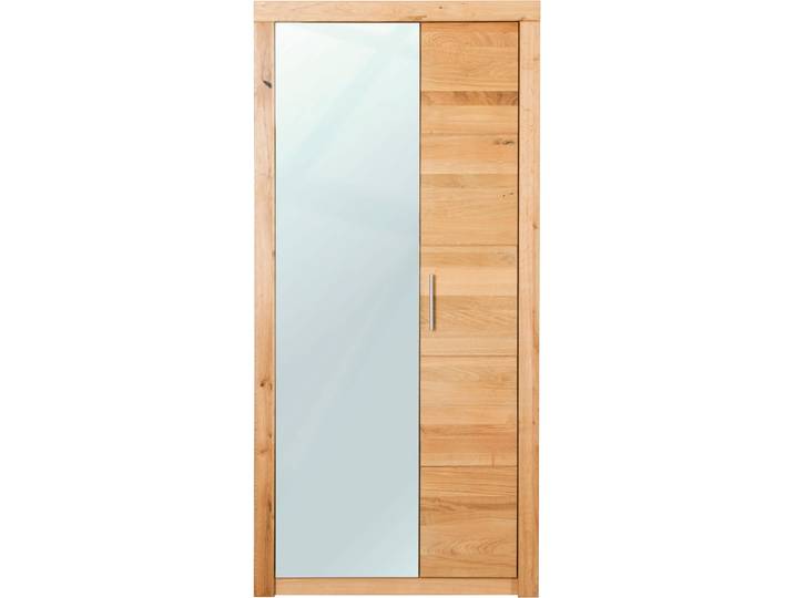 Garderobenschrank VOGL MÖBELFABRIK Toronto , braun (eiche), B:90cm H:191cm T:42cm, Holzwerkstoff, Massivholz, Schränke, Garderobenschrank