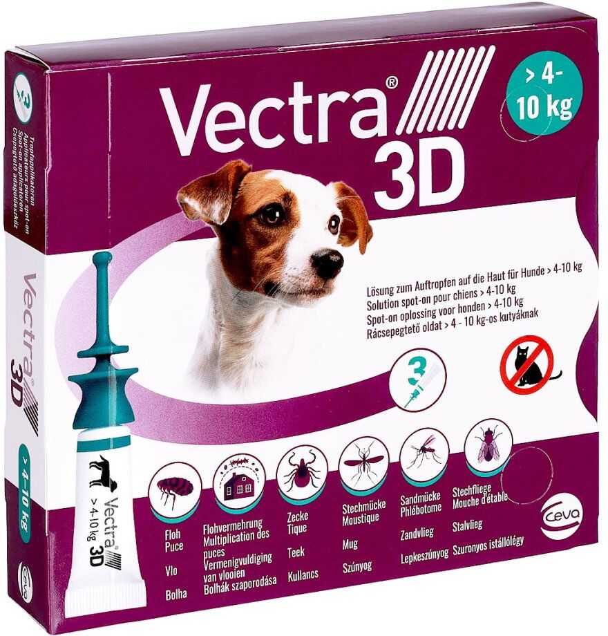 Vectra 3D Lösung gegen Zecken & Flöhe für Hunde 4-10 Kg