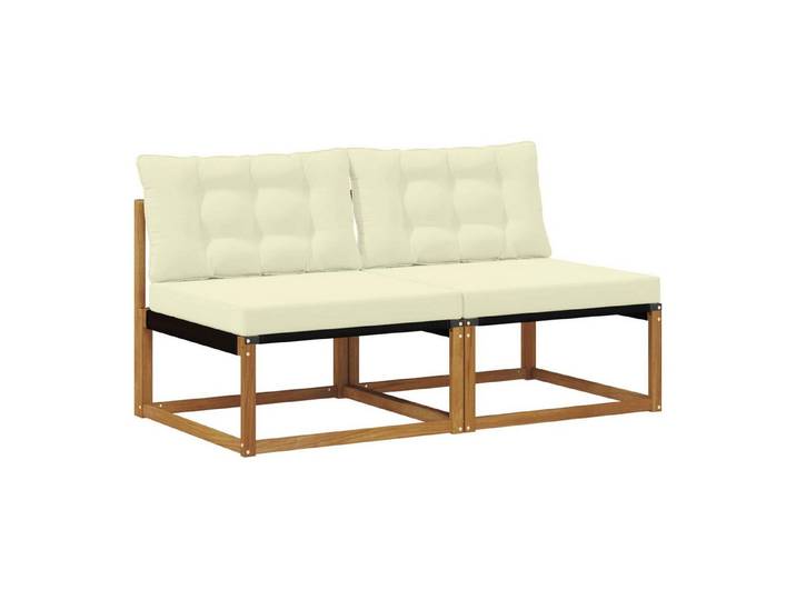vidaXL Sofaelement 2 stk. Outdoor Mittelsofa Massivholz Natur (2 St)