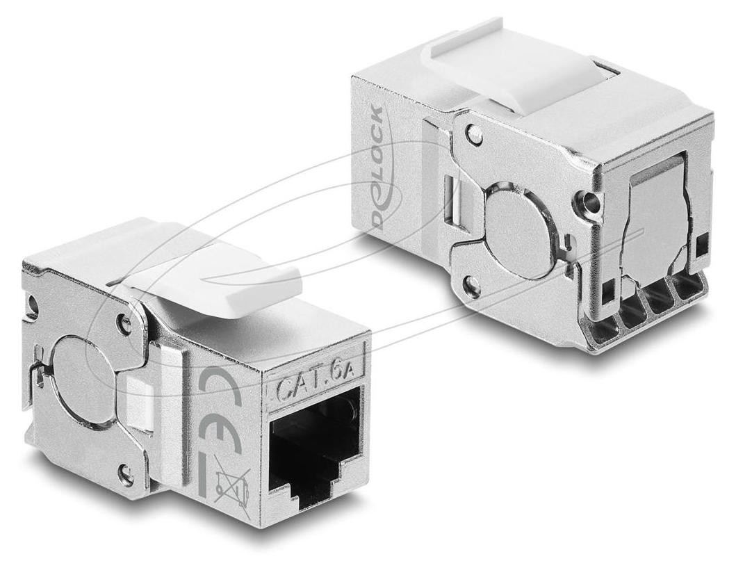 Delock Keystone-module RJ45 naar LSA Cat.6A afgeschermd gereedschaploos te installeren