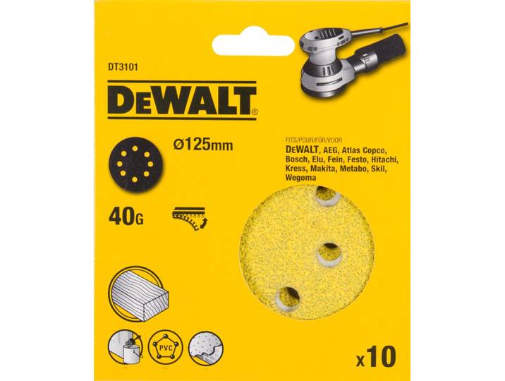 DeWalt DT3101 Schuurschijf - K40 - 125mm (10st)