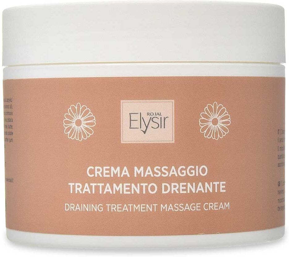 Roial Crema massaggio corpo drenante purificante 500 ml con caffeina Elysir