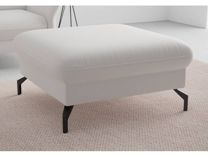 Hocker SIT & MORE Fashion , silber, B:89cm H:45cm T:89cm, Hocker, Hocker, inklusive Federkern, mit hochwertigen, schwarzen Metallfüssen