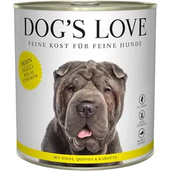Dog's Love Classic 800g Dose Hundenassfutter Sparpaket 12 x 800 Gramm Huhn mit Birne, Quinoa & Karotte