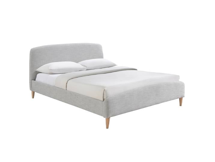 Lit 2 Places 160x200 Cm En Tissu Gris Clair Niels