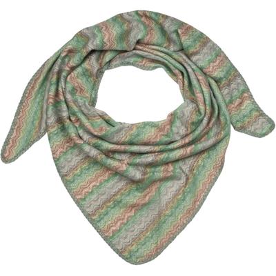 XXL-Schal STYLEBREAKER "Dreieckstuch Zick-Zack Webmuster", Damen, grün (grün, lindgrün, braun), Obermaterial: 100% Viskose CV., Modisch, Modetücher