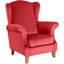 OHRENSESSEL Katria Bezug Samtvelours Buche natur / rot