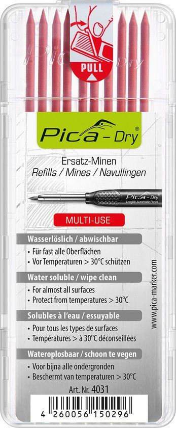 Pica 4031 Dry Navulling Set van 10 - Rood
