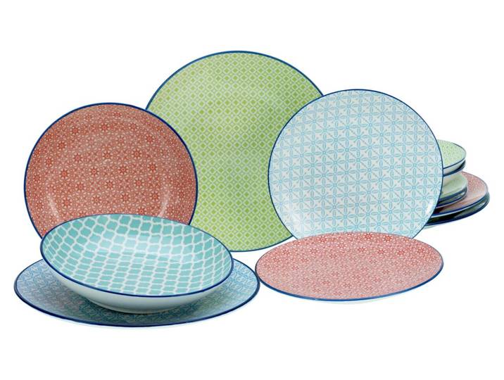 creaTable Tellerset 12-tlg MEDITERRAN, multicolour, Steinzeug