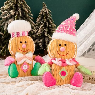 Rare Purchases Pink Gingerbread Man Figurines, New Christmas Decorations, Festive Kids Gifts, Decorative Party Ornaments b