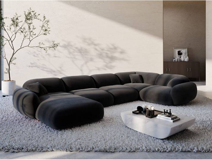 Sofa Dreams Wohnlandschaft XL Stoff Wohnlandschaft Alcazar U-Form, Wohnlandschaft, U-Form, Moderne Wohnlandschaft in U-Form, 2 Zierkissen inklusive