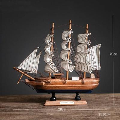 Uplift Essentials Vintage Wooden Sailboat Model Mediterranean Style Nautical Home Decor And Creative Room Ornament voyager b