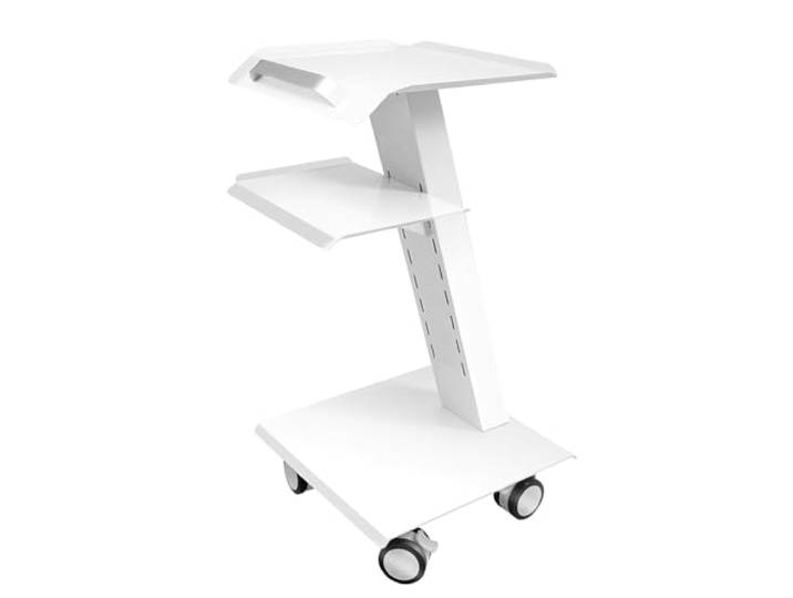 Rollwagen Medizinisch, Tragbar GeräTewagen Mit Steckdosen, Dental DREI Schichten Multifunktionswagen Wagen, Höhenverstellbare & 100 kg belastbarer für Labor, Klinik, Krankenhaus, Salon
