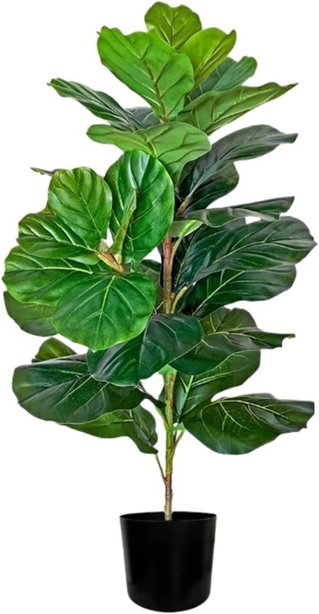 Kunstboom Ficus Groen - Onderhoudsvrije Nep Plant voor Interieur Decoratie - Hoogte: 90 cm