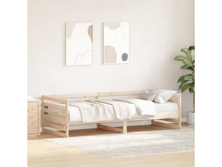 Tagesbett ohne Matratze 80 x 200 cm aus massivem Kiefernholz Lattenrost, Seitenteile, multifunktionales Schlafsofa, Stauraum unter der Unterseite
