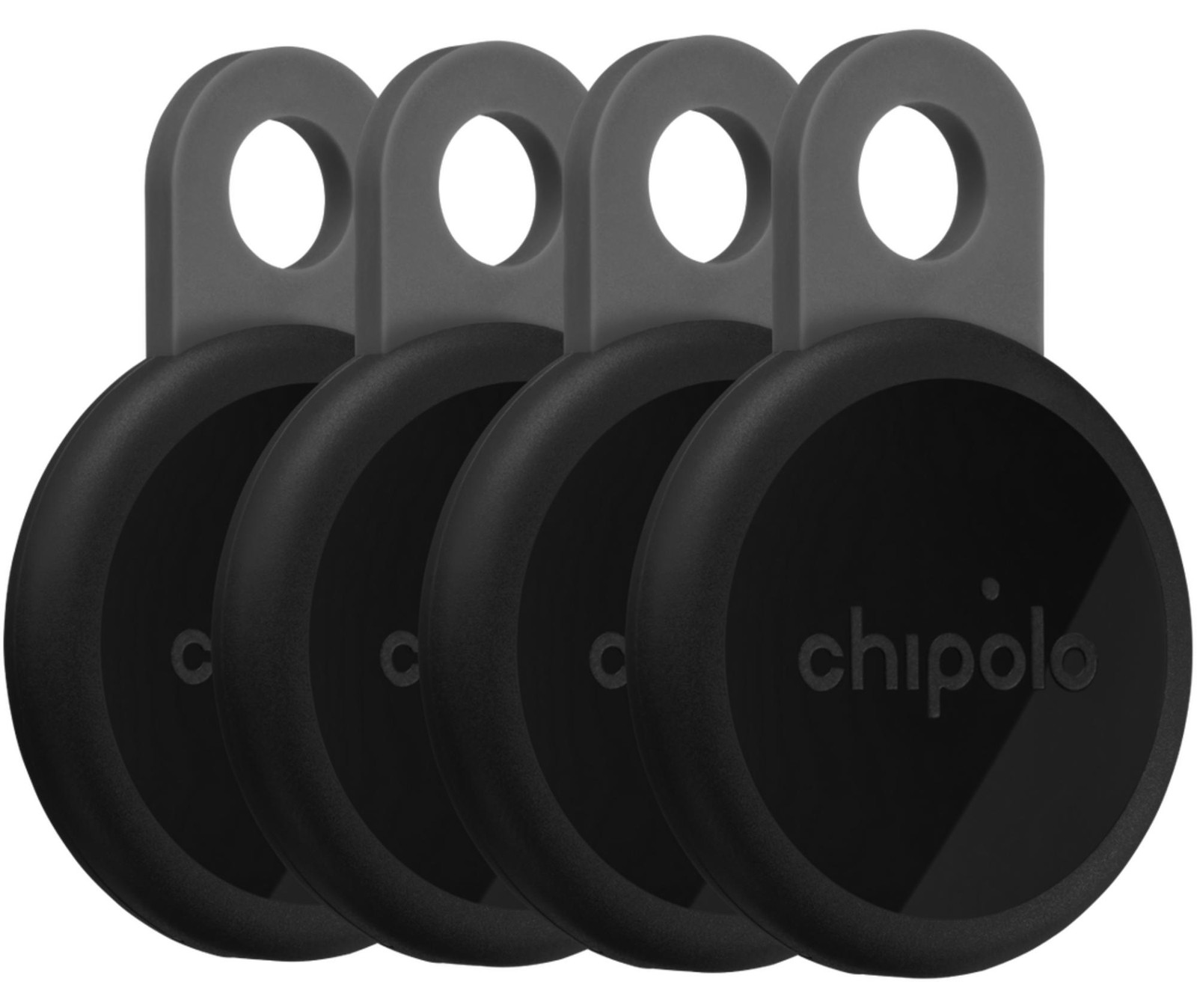 Chipolo LOOP 4-pack zwart compatibel met Apple Find My en Google Find My