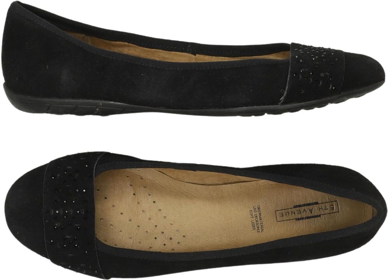 5th Avenue Damen Ballerina, Schwarz, Gr. EU 40, Leder - Second Hand