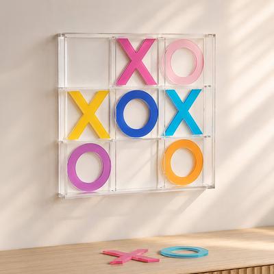 Crystal Art Gallery American Art Decor Tic Tac Toe Game Board Set Coffee Table Decor
