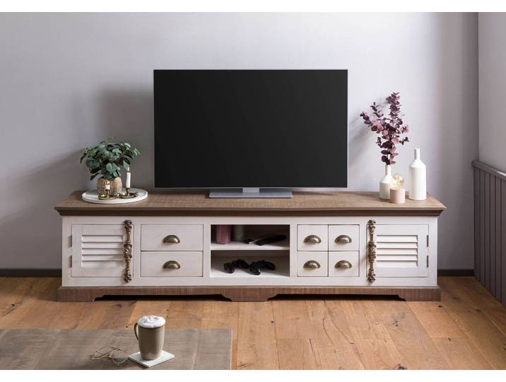 TV-Board Mango 220x45x55 weiß lackiert TOULOUSE #109