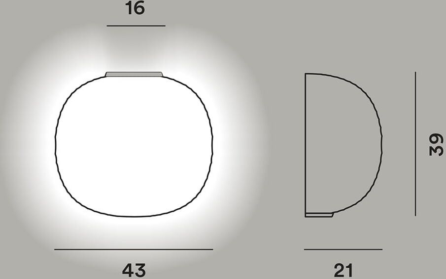 Foscarini Gem Semi Wandleuchte (graphitgrau) graphitgrau