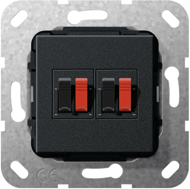 Gira Connecteur haut-parleur 2 voies noir mat 569310 (569310)