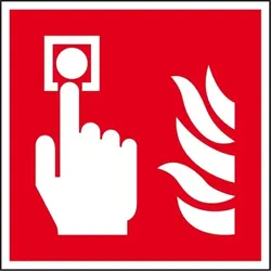Dreifke® Brandschutzschild Brandmelder, ASR/ISO, Kunststoff, 150x150mm