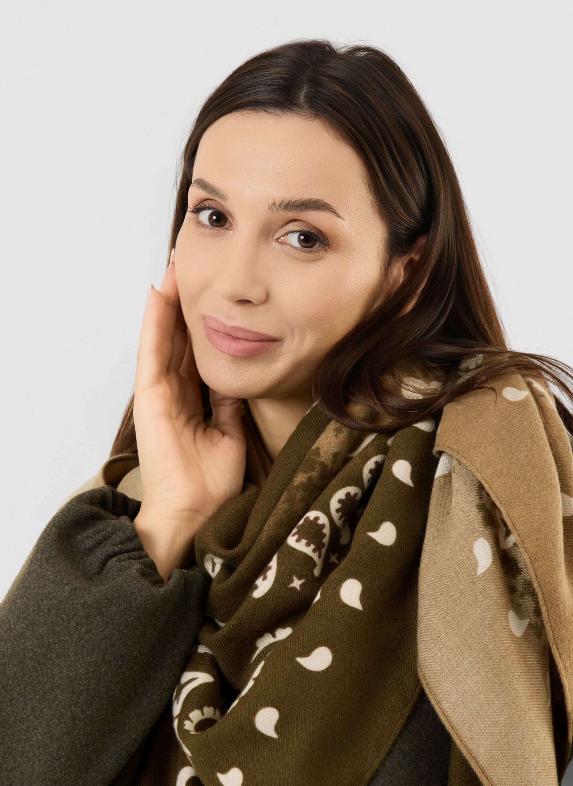 Modetuch CODELLO "Codello Tuch", Damen, grün, Obermaterial: 100% Polyester PES., Paisley, Modetücher, mit Paisley-Muster