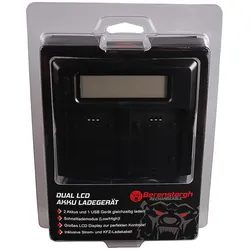 Berenstargh Dual LCD USB Ladegerät f. Kodak Olympus Li-40B Klic 7006 Olympus Li-40B Olympus Li-40B (Kamera Akku Ladegerät), Kamera Stromversorgung, Schwarz